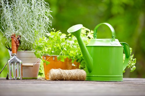Professional landscapers working on a modern outdoor space in Newham
